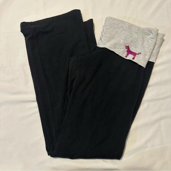 Y2K Victoria’s Secret PINK Bling Foldover Flare Leggings and Tank Top - Picture 7 of 8